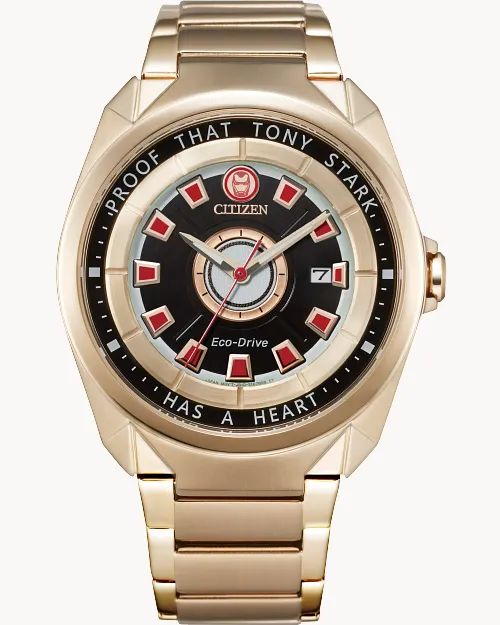 Tony Stark Black Dial Stainless Steel Bracelet AW1013 59W CITIZEN